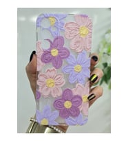 Samsung Galaxy A24 Uyumlu Pastel Renkli Çiçekler Desenli Şeffaf Telefon Kılıfı