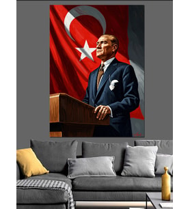 Elma Yiyen Kahverengi Ayı Tablosu Dekoratif Kanvas - Mdf Ahşap Tablo