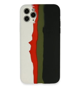 Newface Apple iPhone 11 Pro Kılıf Ebruli Lansman Silikon - Beyaz-Siyah