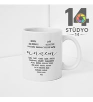Stüdyo 14 Annler Günü Hediyesi Kalp Kupa - Mug  - Anneler Günü Hediyesi - Anneye Hediye