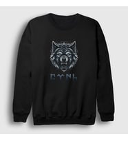 Presmono Unisex Siyah Göktürk Türk Yazılı Kurt Bozkurt Sweatshirt 475101tt