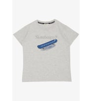 Breeze Erkek Çocuk Tişört Skateboard Baskılı 8-12 Yaş, Açık Gri Melanj