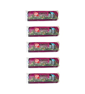 Umut Endüstriyel Jumbo Çöp Torbası Poşeti - 2 Kat - Siyah - 600 Gr. - 80x110 Cm. -10 Adetlik 5 Rulo
