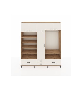 Hyperion Gardrop 18 Raflı 4 Çekmeceli Tek Askılı 220x44x243 Çam-Aytaşı/Aytaşı