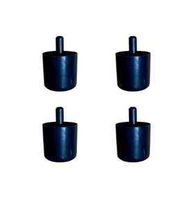 Silindir Plastik Ayak Geçmeli Pimli - 50MM - Siyah 12MM HKS278 - 4 Adet
