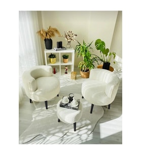 Çay Seti Ikili Koltuk Berjer Ve Puf Takımı (salon, Balkon, Ofis) 3 Lü Takım