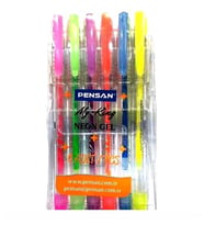 Pensan My-King Neon Fosforlu Jel Kalem Seti 6Lı