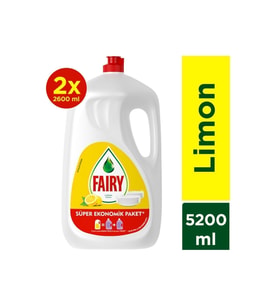 Fairy Bulasık Deterjanı 2600 ml Limon x 2 Adet