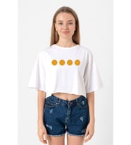 Squid Game Dalgona Candy Beyaz Kadın Crop Tshirt