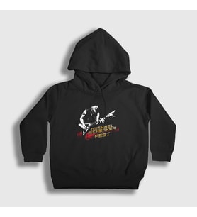 Presmono Unisex Çocuk Siyah Solo Scorpions Michael Schenker Kapüşonlu Sweatshirt 388577tt