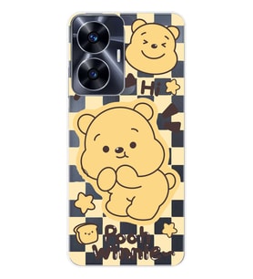 Realme C55 Uyumlu Winnie The Pooh Desenli Şeffaf Telefon Kılıfı