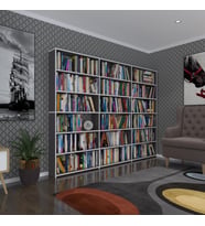 Kenzlife kitaplık süper ga 180*240*19 gri 6 katlı 3 bölme çift bölme opsiyonlu ofis mutfak banyo dolabı arkalıksız