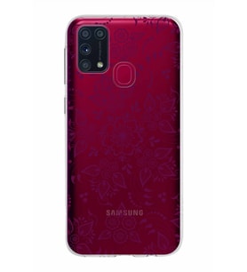 Samsung Galaxy M31 Kapak Nostalji Desen Tasarımlı Şeffaf Silikon Kılıf