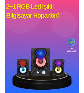 2.1 Kanal Rgb Led Oyun Hoparlörü Subwoofer Destekli