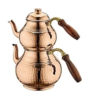 OMS 9260 Bakır Dövme Çaydanlık 4 Parça 1 mm (Gri)