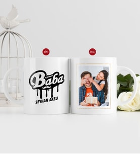 BK Gift Kişiye Özel Babalar Günü Hediyesi Fotoğraflı Kupa Bardak-65 (Beyaz)