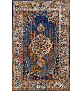 Eliana Home Baskılı, Yıkanabilir Kaymaz Taban Salon Halısı LNA0789 100x150 cm (Lacivert)
