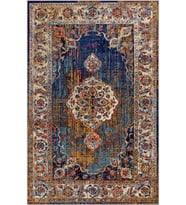 Eliana Home Baskılı, Yıkanabilir Kaymaz Taban Salon Halısı LNA0789 100x150 cm (Lacivert)