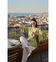 Kadın Kuşaklı Kimono 1177 (Yeşil)