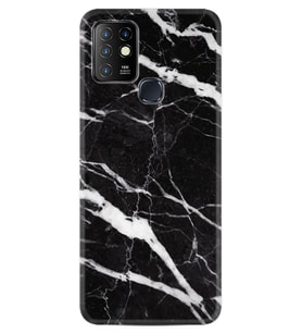 INFINIX Hot 8 9 10 11S Hot 10 Play 10T Kılıf Desemli Silikon Siyah Şerit Mermer 1318