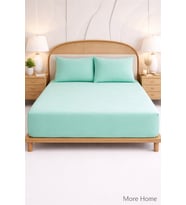 More Home Tek Kişilik Lastikli Çarşaf  Seti + Yastık Kılıfı Yeşili