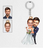 Kişiye Özel En Güzel Gelin Damat 4 Tasarımlı Karikatür Anahtarlık
