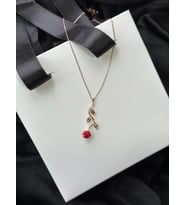 925 Gümüş Rose Kaplama Gül Kolye