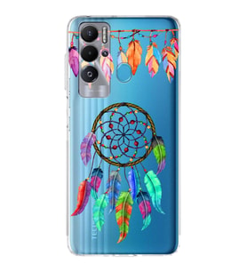 PrintiFy Tecno Pova Neo ile Uyumlu Nazar Boncuğu 6 Baskılı Kamera Korumalı Şeffaf Silikon Kılıf