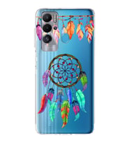 PrintiFy Tecno Pova Neo ile Uyumlu Nazar Boncuğu 6 Baskılı Kamera Korumalı Şeffaf Silikon Kılıf