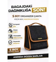Oto Bagaj Organizer Bagaj Çantası S Boy Kaymaz Cırt Bantlı Velur Kompakt Düzenleyici