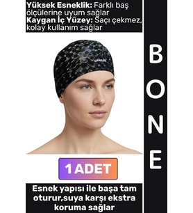 #Bone Konforlu Esnek Yumuşak Havuz Deniz Yüzme Kaygan İç Yüzey Çok Şık Kulağa Su Geçirmez Saç Bonesi