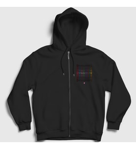 Presmono Unisex Siyah Dynamite Bts Fermuarlı Kapüşonlu Sweatshirt 266170tt