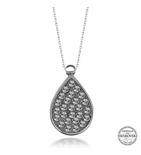 Swarovski Crystal Taşlı Damla Gümüş Kadın Kolye
