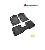 3D Universal Oto Paspas Her Araca Uygun Havuzlu 3D Oto Paspas Siyah Renk