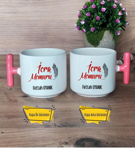 İcra Memuru Kupa Bardak T Pembe Kulplu İcra Memuruna Memura Hediye