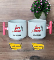 İcra Memuru Kupa Bardak T Pembe Kulplu İcra Memuruna Memura Hediye