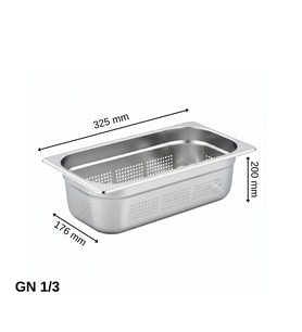 ÜRET Delikli Gastronom Küvet GN 1/3 200 mm 7,8 lt