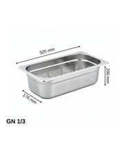 ÜRET Delikli Gastronom Küvet GN 1/3 200 mm 7,8 lt