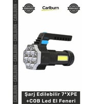 #ElFeneri ABS 5 Mod USB Şarj Göstergeli Şarj Edilebilir 7XPE +COB Led El Feneri