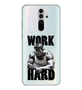 Xiaomi Redmi Note 8 PRO Uyumlu Arnold Fitness Tasarımlı Şeffaf Telefon Kılıfı