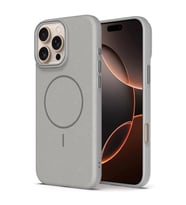 Coverzone Apple iPhone 14 Pro Max ile uyumlu Deri G�r�nml� 2,5mm Kamera Koruma �?k?nt? Koruma Cowboy MagSafe ile uyumlu ?� Kadife Y�zeyli Silikon K?l?f Grey