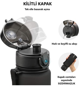 Lexroo 500 ml Tritan Su Matarası 13 farklı Renk Softtouch