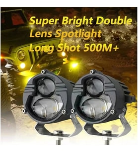Space Offroad sis lambası 6.8x6.8x7cm sarı beyaz 25w+25w 12-60v set /  LASS388