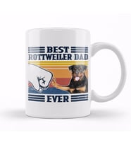 Best Rottweiler Dad Ever   Vintage Father Day Köpek Kupa Bardak Porselen