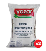 Yazar Kristal Toz Şeker 10 Kg x 2 Paket