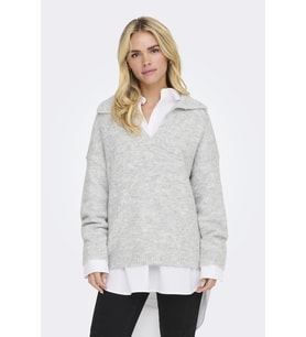 ONLMAGGIE LIFE LS SPLIT NECK CC KNT (Gri)
