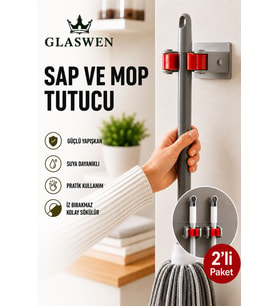 2 Adet Paspas Süpürge Fırça Ve Mop Askısı Sap Tutucu