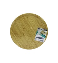 YUVARLAK=38CM Ahşap Bambu Servis Sunum Tepsi - Tahtası