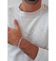 erkek figaro zincir kolye ve bileklik set