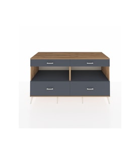 Kronos Konsol 2 Raflı 4 Çekmeceli  176x59x99 Çam-Antrasit